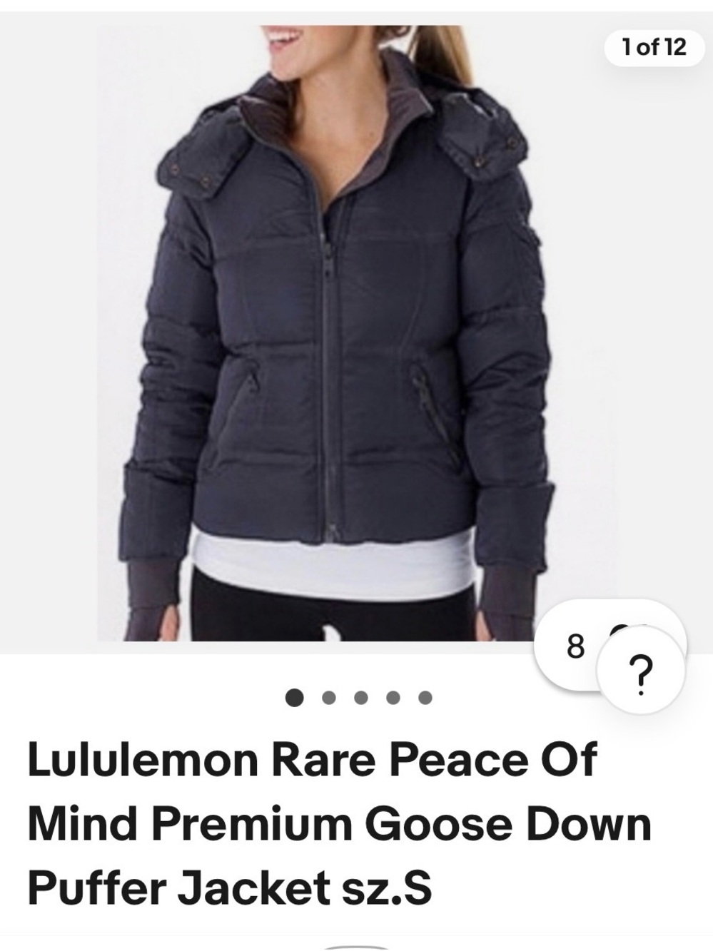 lululemon athletica Women's Dark Gray Quilted Down Puffer Jacket